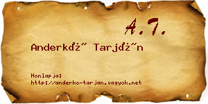Anderkó Tarján névjegykártya